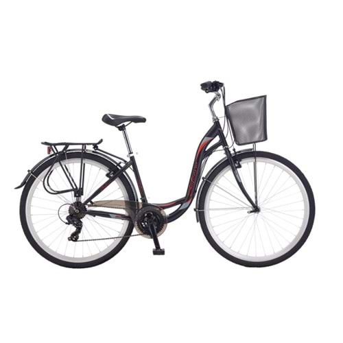 Salcano Bodrum 700 Unisex Vr K:19 V Siyah/Kırmızı Şehir Bisikleti