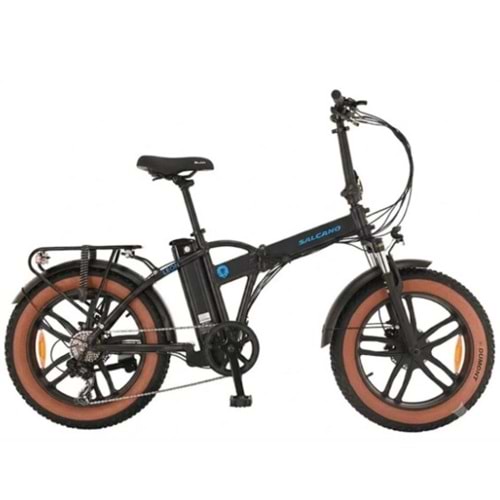Salcano Leon 20 Jant 7V Hd Mat Siyah/Mavi Katlanır Elektrikli Bisiklet