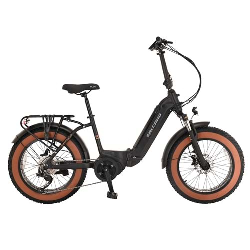 Salcano Guepardo 20 Jant 9V Hd Mat Siyah Katlanır Elektrikli Bisiklet